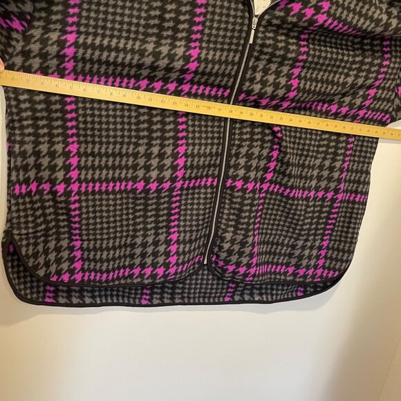 NWT LIVI Plaid Hooded Full-Zip Jacket Size 34/36 Womens grey, pink, NEW - Picture 6 of 7